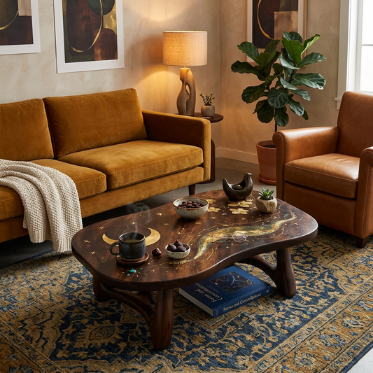 Handcrafted Wooden Low Coffee Table